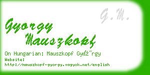 gyorgy mauszkopf business card